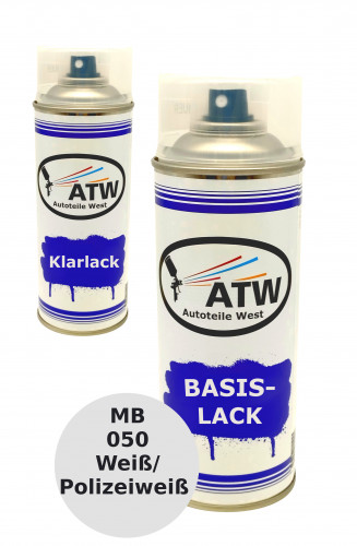 Autolack für Mercedes Benz 050 Weiß/Polizeiweiß +400ml Klarlack Set